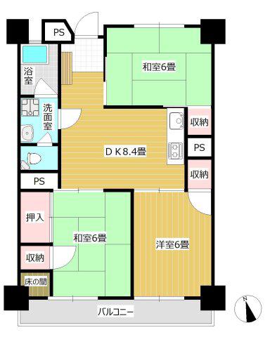 第二森光ビル(3DK/3階)の間取り写真