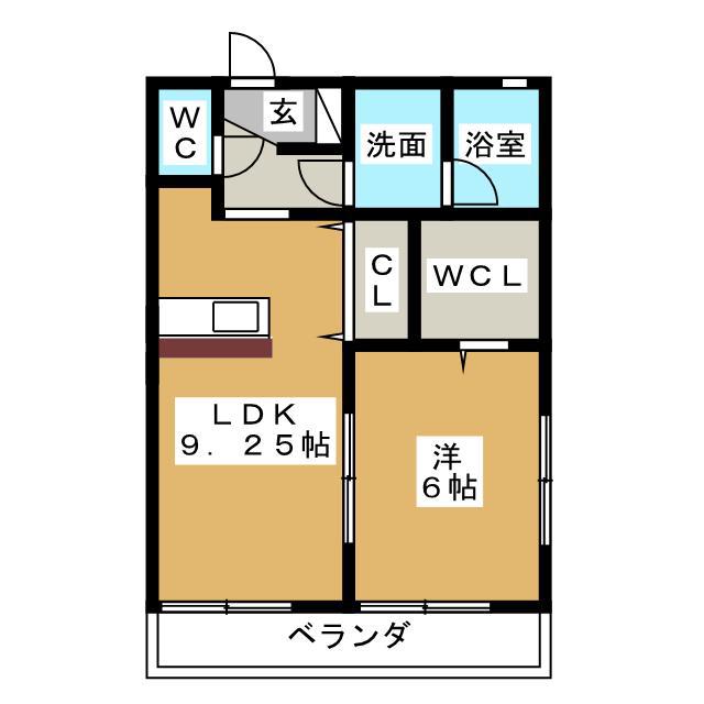 ソレイユ(1LDK/2階)の間取り写真