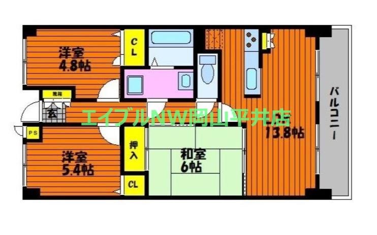 SD清水(3LDK/3階)の間取り写真