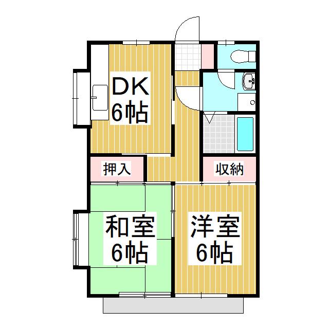 光コーポ(2DK/1階)の間取り写真