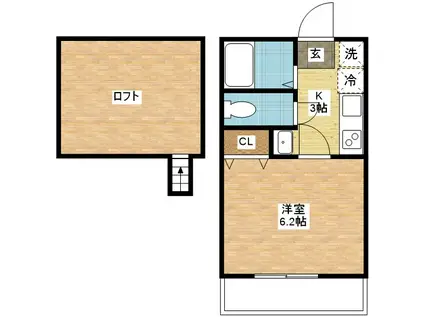 SIGNPOST泉(1K/1階)の間取り写真
