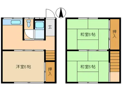 小野田荘(3K/1階)の間取り写真