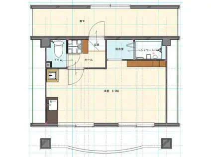 HABITAT(ワンルーム/3階)の間取り写真