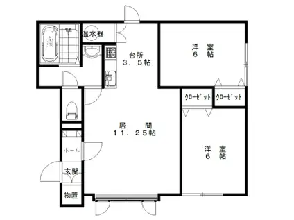 メゾンド神居(2LDK/2階)の間取り写真