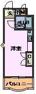ドーム四ツ谷(ワンルーム/1階)の間取り写真