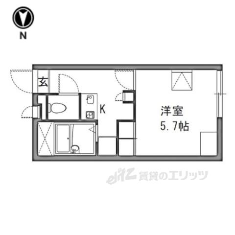 レオパレスさくら坂(1K/1階)の間取り写真