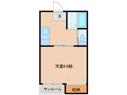 セリーヌ(1DK/3階)の間取り写真