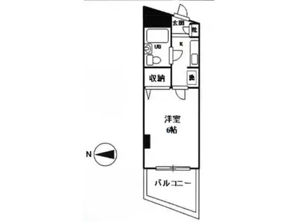 ファースト・アヴェニュー(1K/2階)の間取り写真