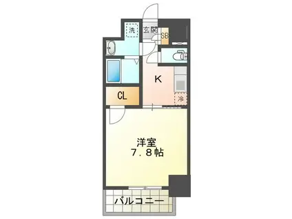 S‐RESIDENCE四日市安島ALOGGIO(1K/5階)の間取り写真