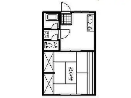 有田アパート(1DK/2階)の間取り写真