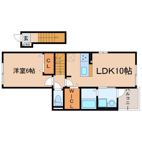 レガリアーH(1LDK/2階)の間取り写真