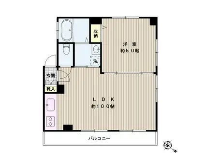 西片二丁目マンション(1LDK/3階)の間取り写真