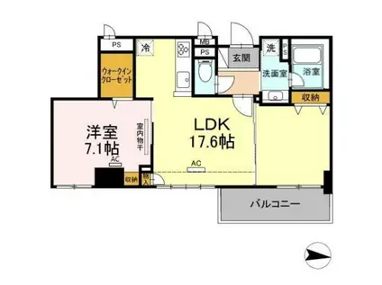 ADORABLE(1LDK/5階)の間取り写真