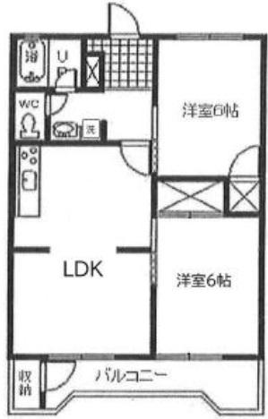 レオパレスII(2LDK/2階)の間取り写真