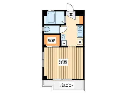 ベルグラン共和(1K/2階)の間取り写真