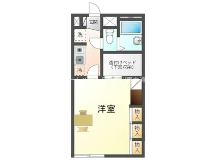 レオパレス新城(1K/2階)の間取り写真