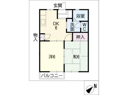 ディアス雅(2DK/1階)の間取り写真