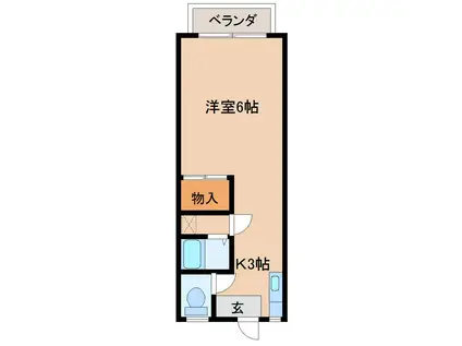 エスコーポ(ワンルーム/1階)の間取り写真