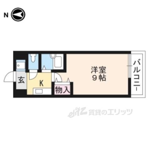 トゥルー西ノ京(1K/2階)の間取り写真