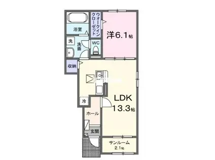 エアリーガーデンSD α(1LDK/1階)の間取り写真