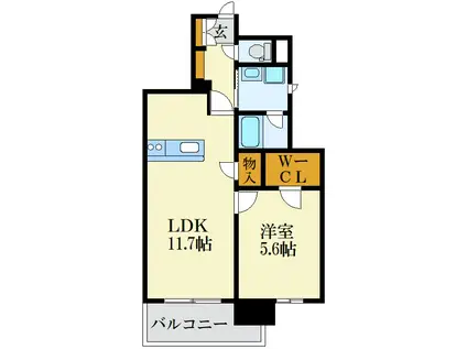 RJRプレシア百年橋(1LDK/7階)の間取り写真