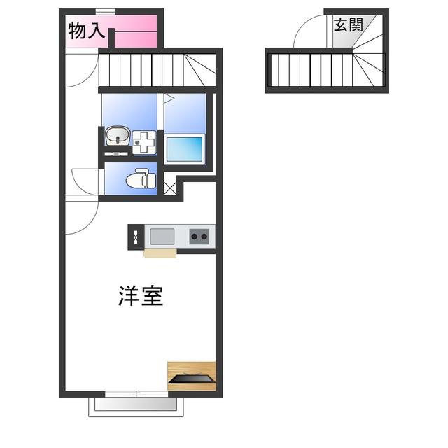 レオネクストヴィヴァンタ(1K/2階)の間取り写真