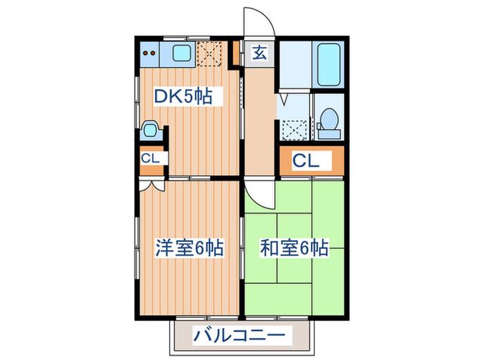 グリーンコーポ5(2DK/1階)の間取り写真