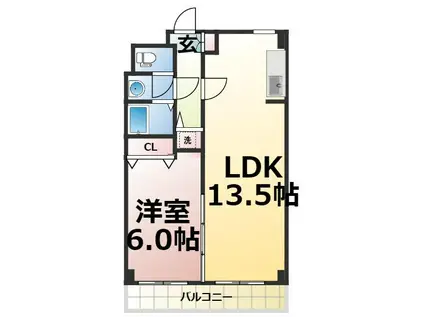 エスペランサーみずの(1LDK/2階)の間取り写真