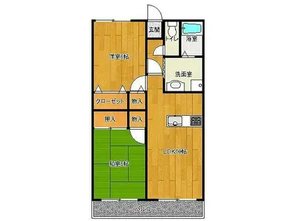 メゾン・ソレイユ(2LDK/1階)の間取り写真