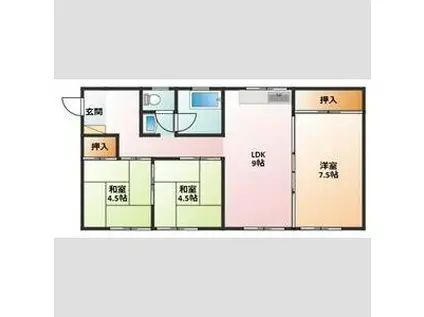 祇園コーポ(3DK/5階)の間取り写真