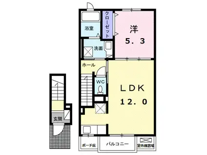 スマイル(1LDK/2階)の間取り写真