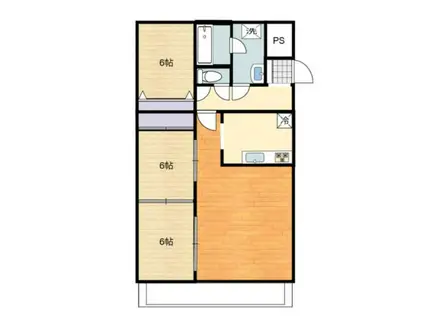 アルファ仙台(3LDK/1階)の間取り写真