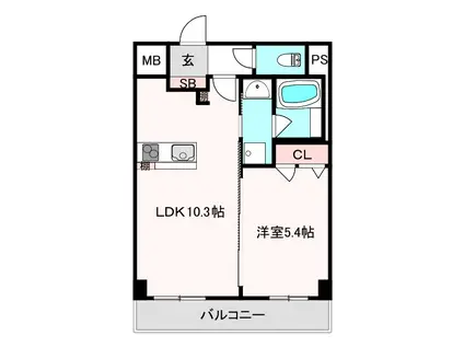 MS ARTE上小阪(1LDK/5階)の間取り写真