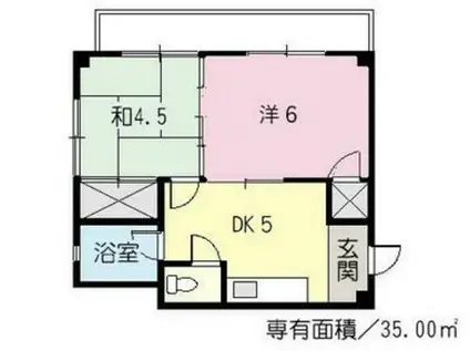 坪井ビル(2DK/2階)の間取り写真
