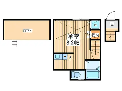 ボヌール府中(ワンルーム/2階)の間取り写真