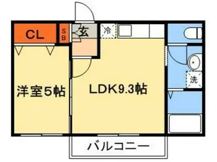 サニーコート8(1LDK/1階)の間取り写真