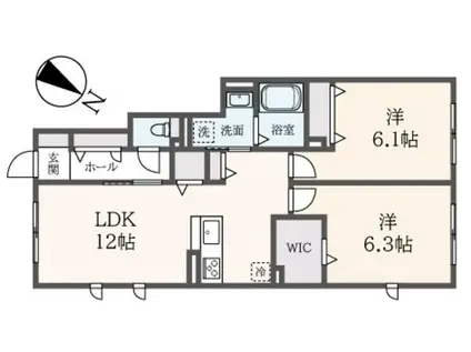 ハイムレトア高田町(2LDK/1階)の間取り写真