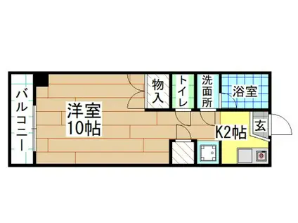 ベルハウス穴生(1K/3階)の間取り写真
