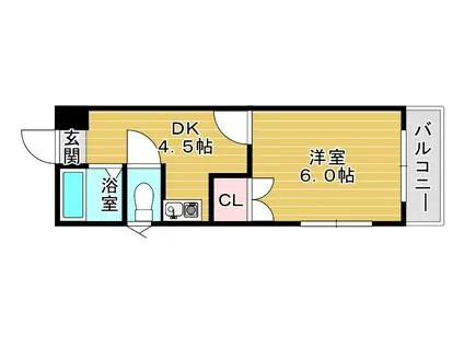 ヒデハイツ(1K/3階)の間取り写真