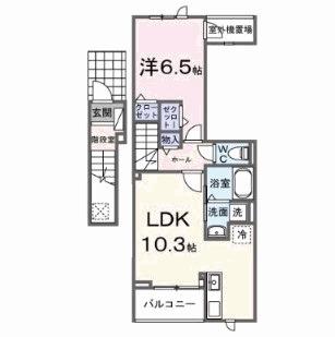 EXCEED宝塚(1LDK/2階)の間取り写真