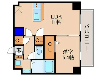 INFINITY香里北(1LDK/3階)の間取り写真
