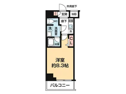 ARCOBALENO KANAMACHIII(1K/2階)の間取り写真