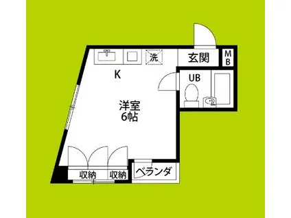 シティーコープホリエ(ワンルーム/2階)の間取り写真