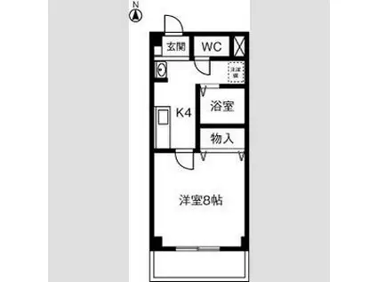ブローニュ神山(1K/4階)の間取り写真