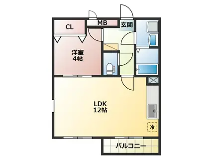 パークヒルズ小手指(1LDK/2階)の間取り写真