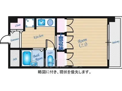 プレディアスタイル観音旧ドミトリー観音(1K/4階)の間取り写真