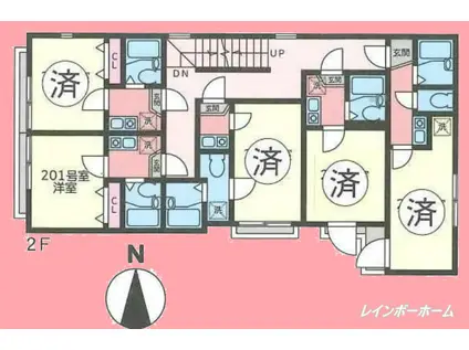 J・P亀戸(1K/2階)の間取り写真