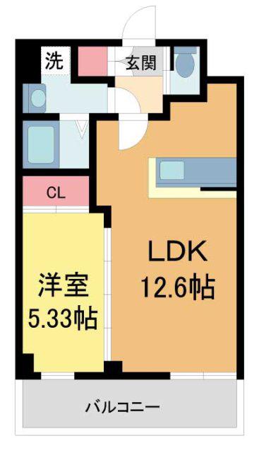 プレジオ西宮北口(1LDK/2階)の間取り写真
