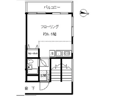 ルリエ代々木(ワンルーム/3階)の間取り写真