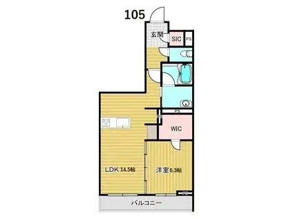 ロン・モンターニュIII(1LDK/1階)の間取り写真